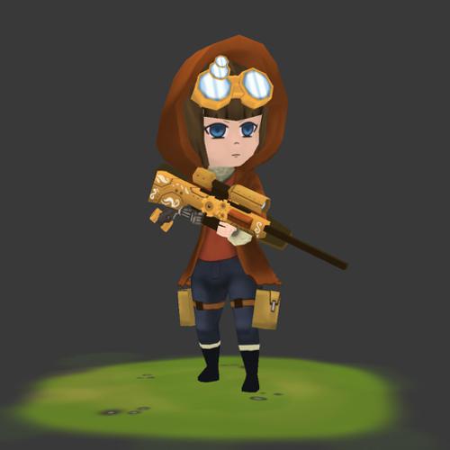 Low Poly Steampunk Character preview image